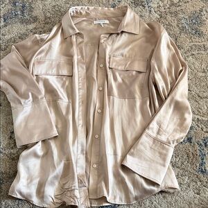Frame Denim Beige Button Down Shirt